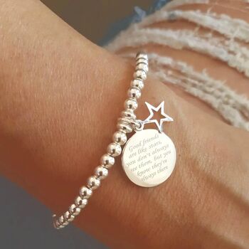 Good Friends Are Like Stars Sterling Silver Bracelet, 2 of 10