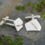 Handmade Geometric Porcelain Cufflinks, thumbnail 3 of 3