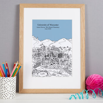 Personalised Worcester Graduation Gift Print, 6 of 9