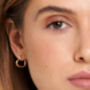 Women's Small Heart Hoop Earrings In Gold, Minimalist Jewellery, thumbnail 4 of 7