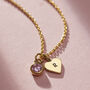 Birthstone And Initial Heart Charm Necklace, thumbnail 1 of 9