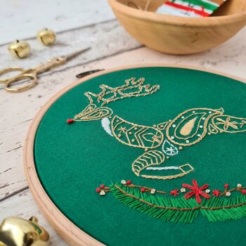 Christmas Reindeer Embroidery Kit, 2 of 4