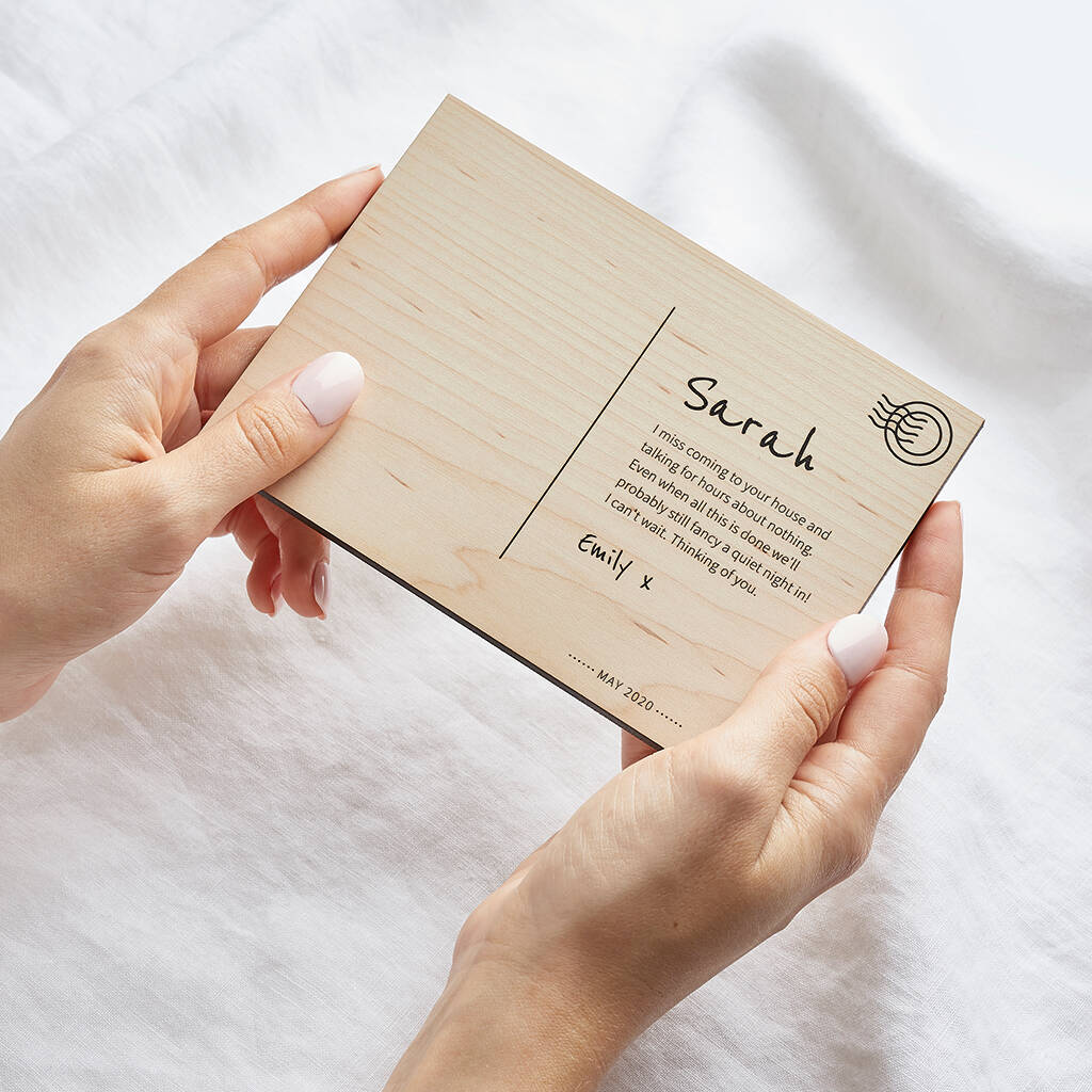 Personalised Postcard Keepsake With Photo Wooden By Create Gift Love