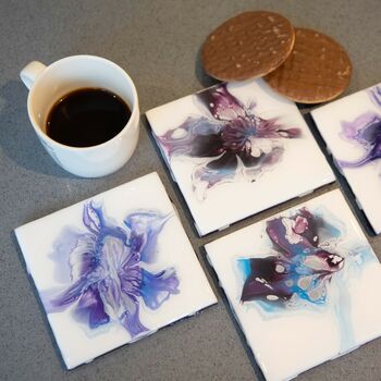 Sold Hand Painted Ceramic Coasters | Set Of Two/Four, 7 of 9
