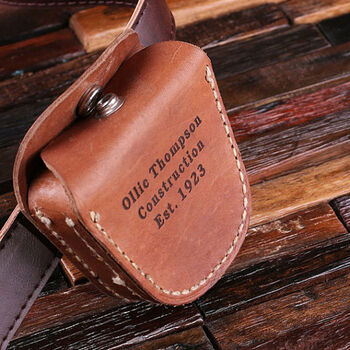Personalised Engraved Leather Tool Belt Pouch, 2 of 5