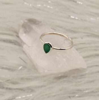 Green Emerald Sterling Silver Ring, 3 of 4