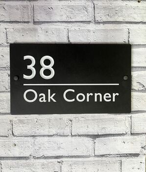 Modern Slate House Sign Choice Of Font, 5 of 8