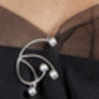 Curved Silver And Pearl Brooch, thumbnail 2 of 4