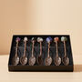 Gemstone Victorian Metal Teaspoon Set For Witchy Decor, thumbnail 1 of 10