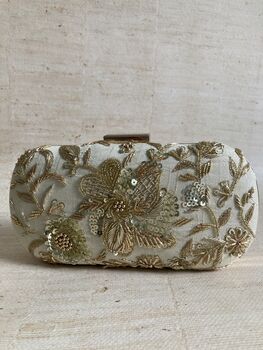Gold Embroidered Handcrafted Clutch Bag, 9 of 10