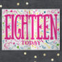Personalised 18th Birthday Card In Blue Or Pink Design, thumbnail 2 of 4