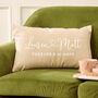 Personalised Couples Linen Cushion, thumbnail 1 of 6