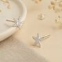Sterling Silver Dainty Starfish Stud Earrings, thumbnail 5 of 9
