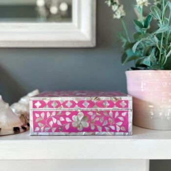Mother Of Pearl Jewellery Box | Hot Pink, 2 of 6