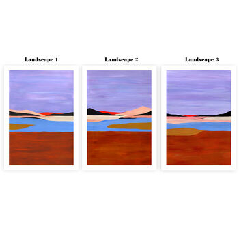 Lavender Sky Abstract Landscape Set Of Three, 6 of 10