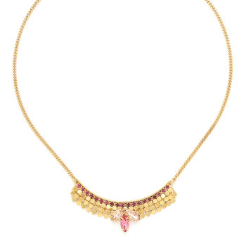 Small Plastron Necklace Gold Plated And Swarovski Crystal, 2 of 3