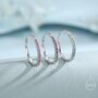 Ruby Red Ombre Half Eternity Ring In Sterling Silver, thumbnail 3 of 11