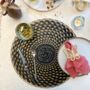 Black And Gold Dotted Spiral Placemats Set Of Four, thumbnail 1 of 5