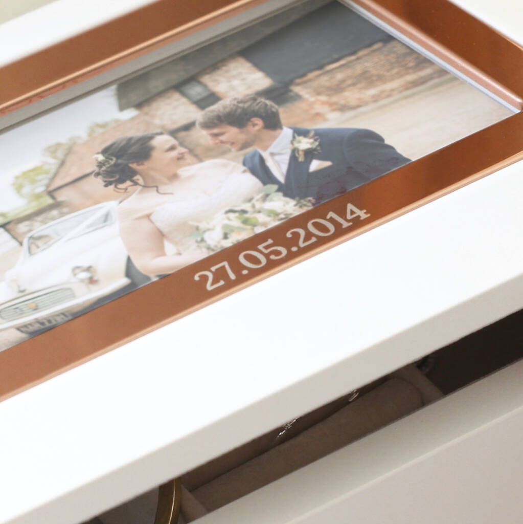 personalised white photo frame jewellery box by lisa angel