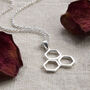 Sterling Silver Geometric Honeycomb Necklace, thumbnail 1 of 7