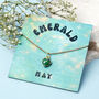 Gold Plated May Emerald Necklace Card, thumbnail 1 of 7