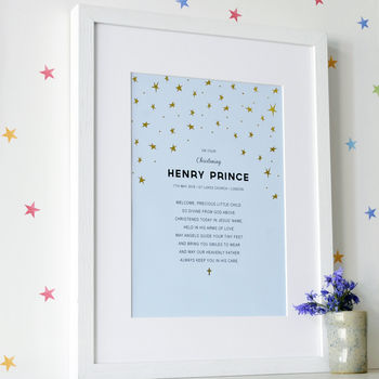 Personalised Christening Gift With Gold Stars, 2 of 12
