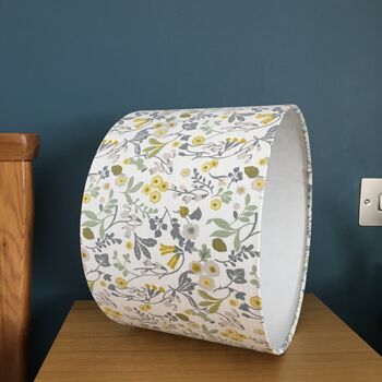 Ashbee Chartreuse Floral Drum Lampshade, 6 of 9