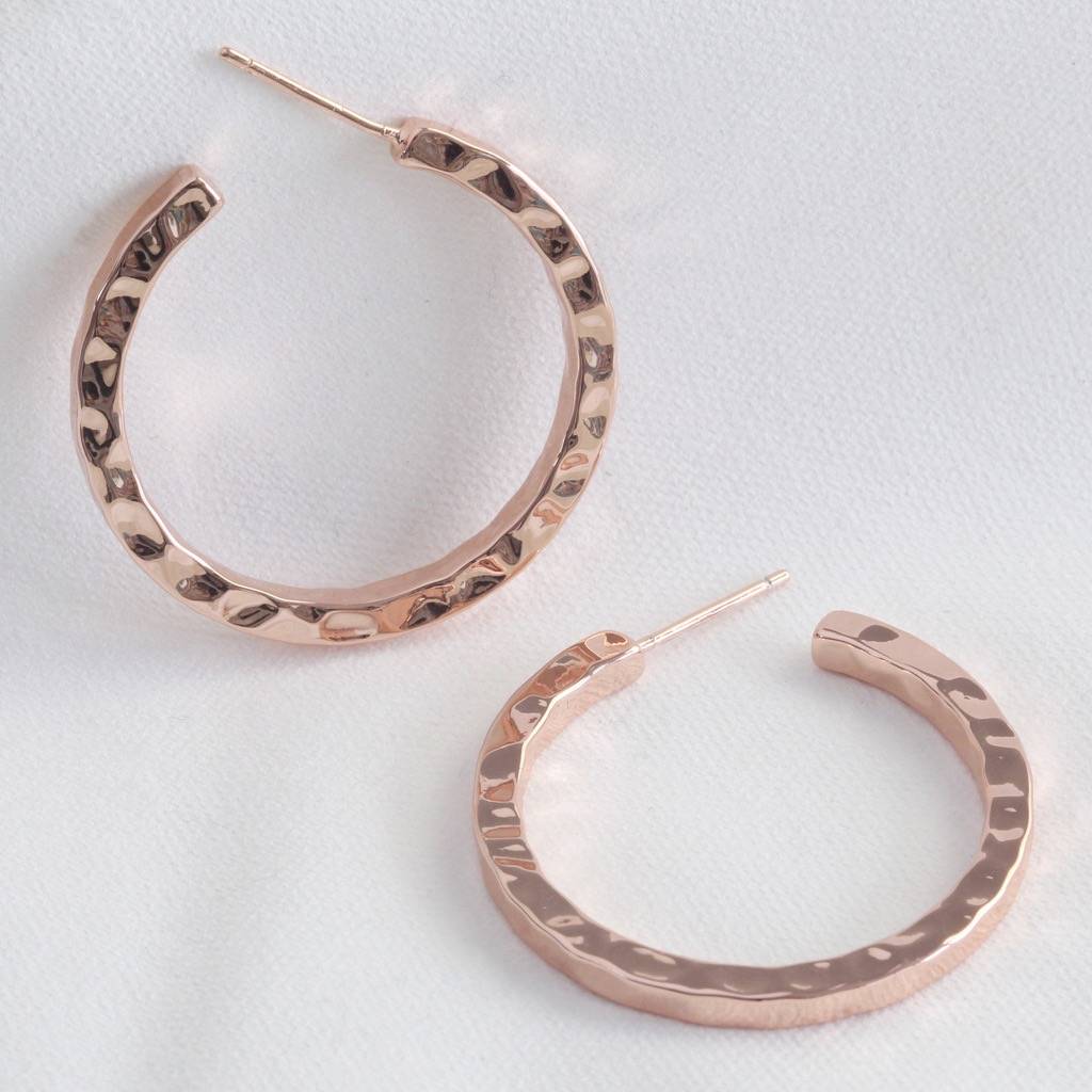 Hammered Hoop Earrings By Lisa Angel