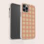 Orange Check Eco Friendly, Biodegradable Phone Case, thumbnail 3 of 8