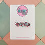 Pink And Blue Heart Glitter Hair Clip, thumbnail 1 of 4