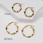 9ct Yellow Gold Twisted Hoop Earrings 17mm 22.5mm, thumbnail 1 of 6