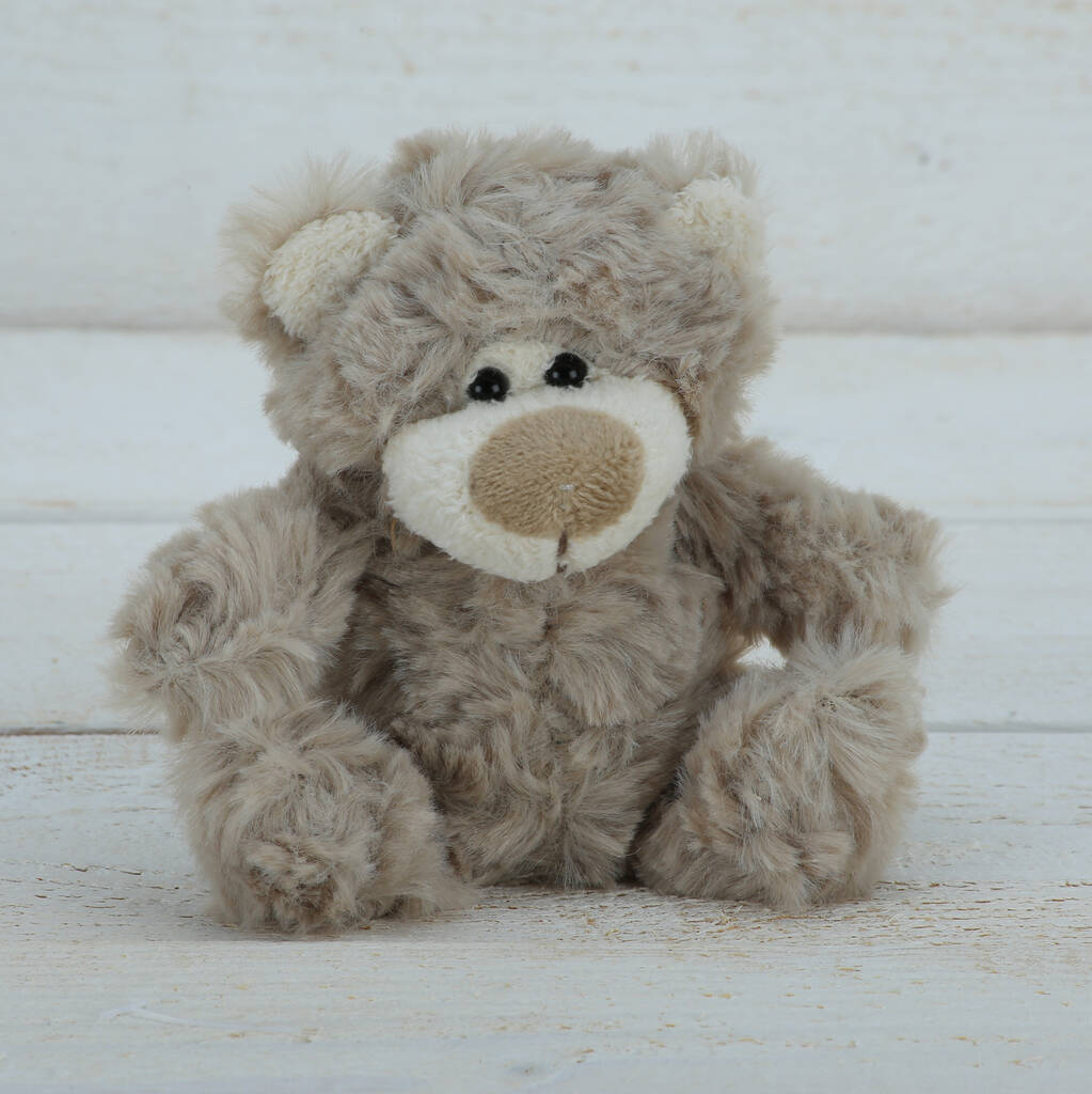 Image of Baby Teddy Bear With Personalised Engraved Tag