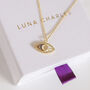 Serenay Evil Eye And Moon Necklace | 18 K Gold Plated, thumbnail 1 of 9