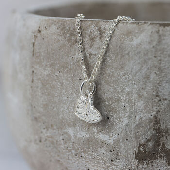 Sterling Silver Small Textured Heart Pendant, 2 of 4