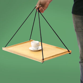 Swinging Tea Tray Oak Never Spill A Drop, 2 of 4