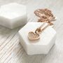 Cz Rose Gold Heart Necklace, Happy Mothers Day, thumbnail 2 of 4