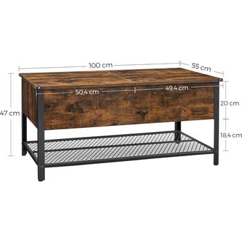 Folding Top Coffee Table With Closed Compartment, 6 of 7