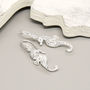 Sterling Silver Dangly Seahorse Earrings, thumbnail 1 of 4