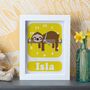 Personalised Children's Sloth Clock, thumbnail 1 of 9