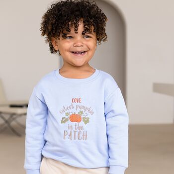 Child's Halloween 'Cutest Pumpkin In The Patch' Embroidered Personalised Sweatshirt Jumper, 4 of 10