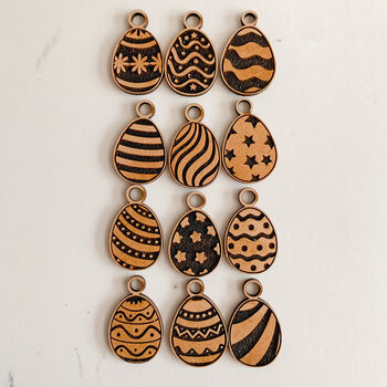 Easter Wooden Wine Glass Charms Set, 3 of 7