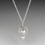 Silver Snowdrop Flower Necklace With Crystal Pearl, thumbnail 2 of 3