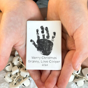 Personalised Handprint And Message Ceramic Magnet, 2 of 3