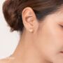Enamel Bodhi Leaf Gold Vermeil, Sterling Silver Earrings, thumbnail 8 of 11
