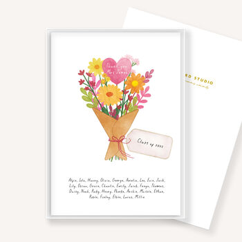 Personalised Thank You Teacher Print Including Children's Names, 4 of 6