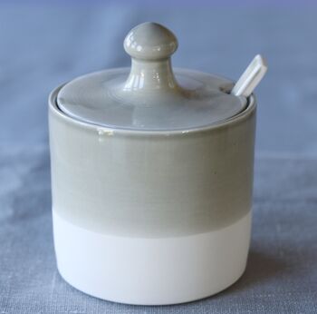 Handmade Porcelain Lidded Marmalade Pot With Spoon, 3 of 7
