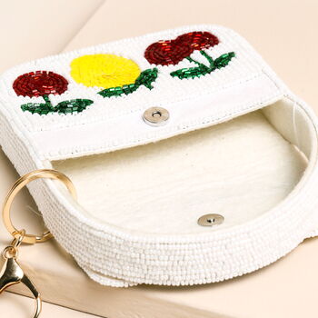Beaded White Fruit Mini Bag Charm, 3 of 3