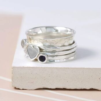 Personalised Sterling Silver Love Spinning Ring, 4 of 12