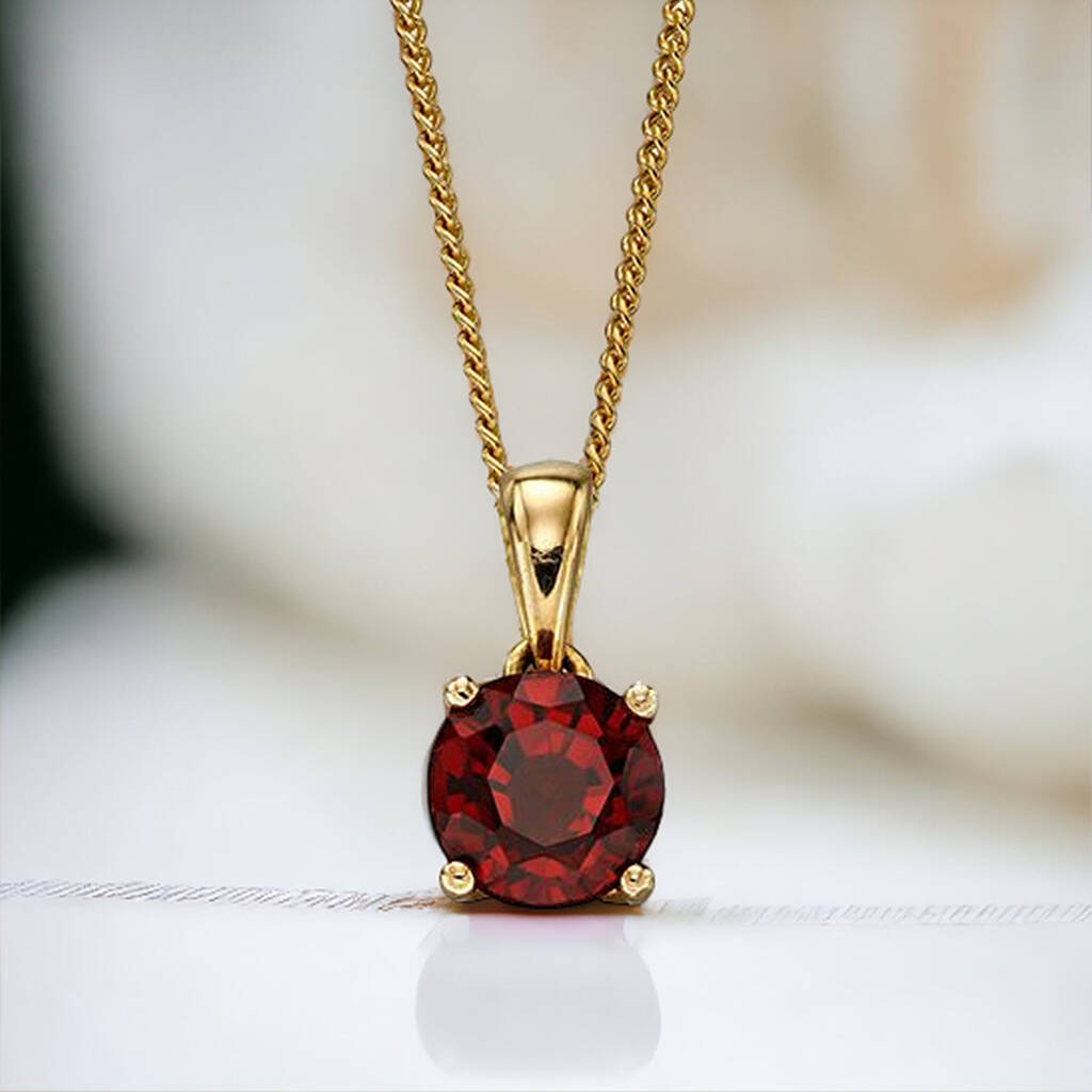 Genuine Garnet Necklace In 9ct Gold By Songs of Ink and Steel ...