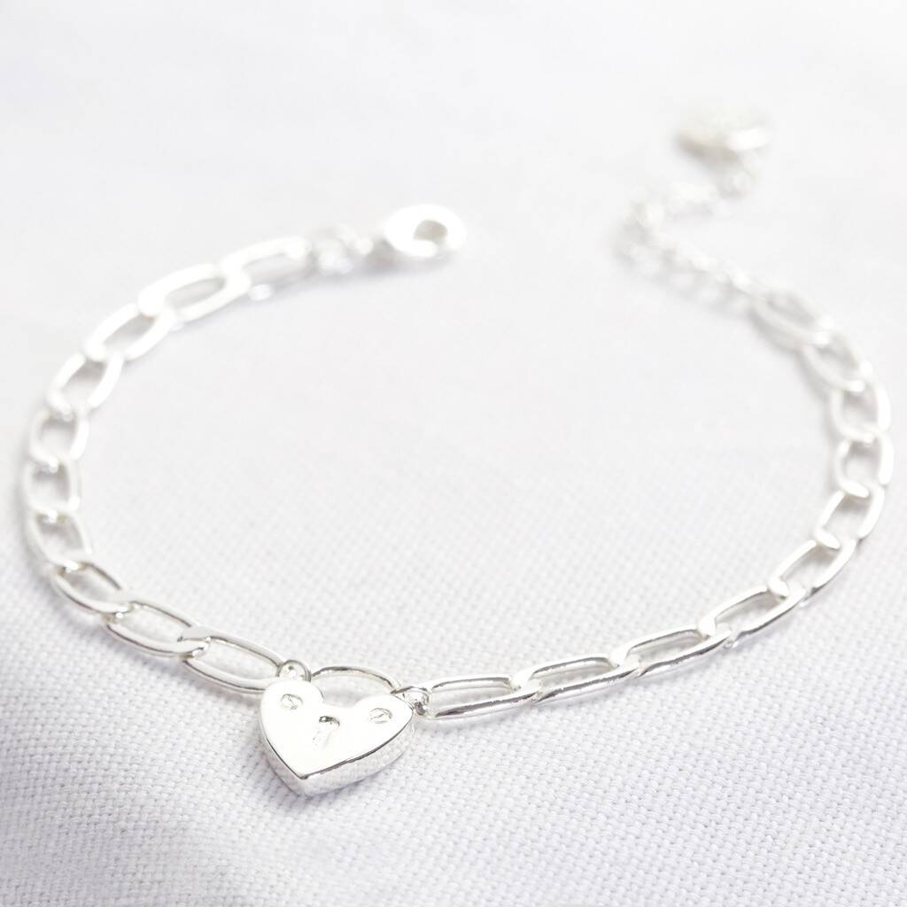 Heart Lock And Chain Bracelet By Lisa Angel | notonthehighstreet.com